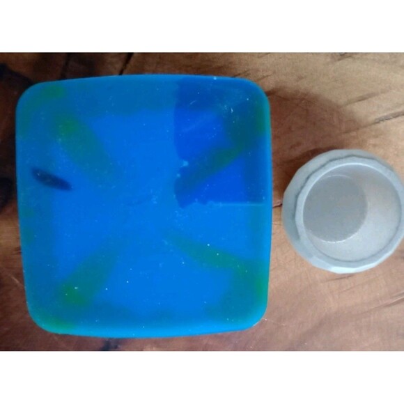 Homemade Resin Ashtray Green Gray & Blue & Trinket Bowl Home Gift Unique New - Picture 4 of 4